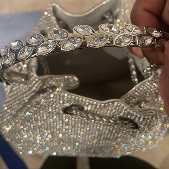 Shoulder Bag Evening Wedding Handbag Crossbody Purse Silver Wristlet Ladies Gift - Picture 2 of 5